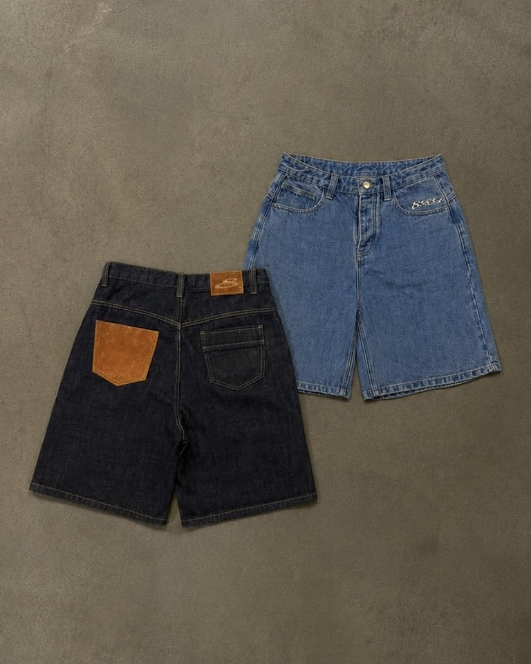 HORSEHIDE JORTS LIGHT BLUE