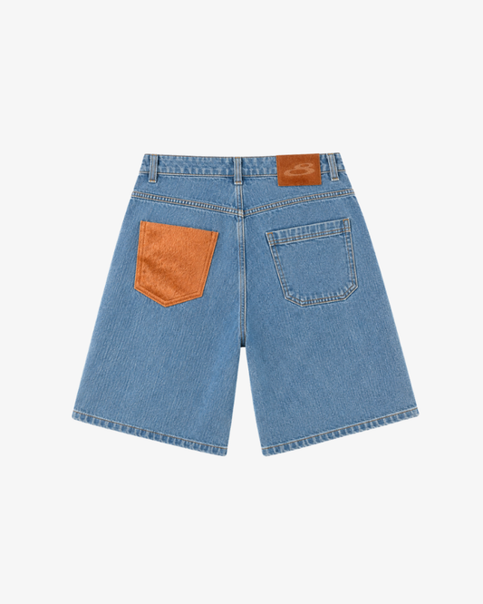 HORSEHIDE JORTS LIGHT BLUE