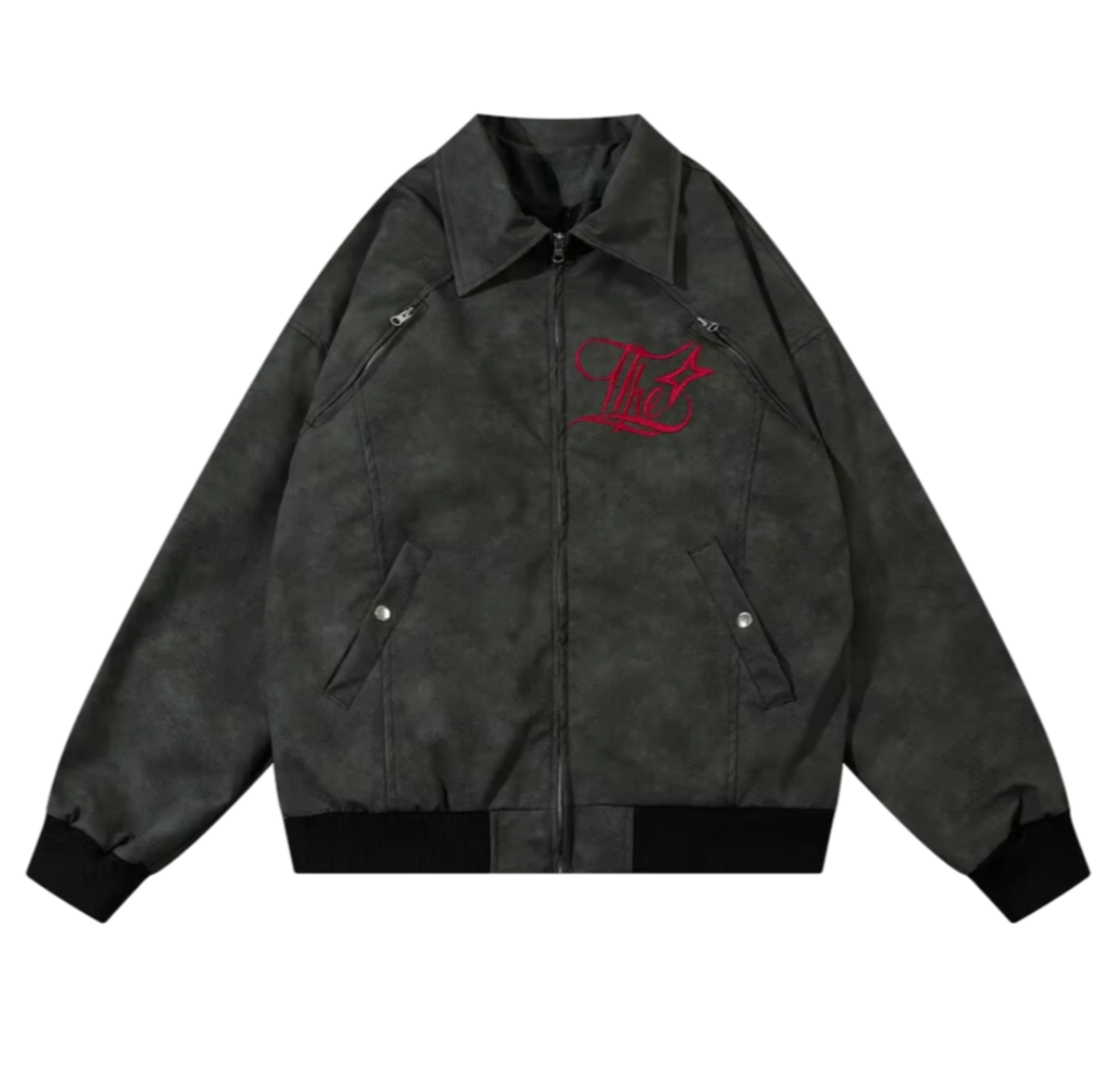 EMBROIDED LEATHER JACKET